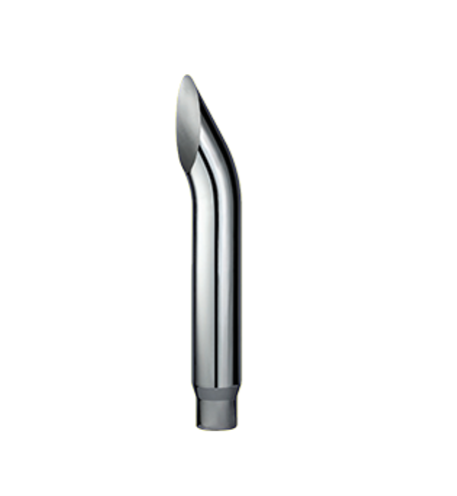 CHROME EXHAUST STACK CURVED REDUCING 7" OD > 5" OD WITH PLAIN INLET
