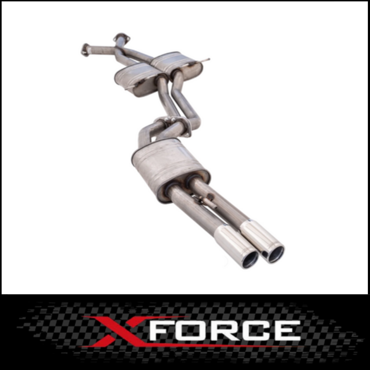 XFORCE TWIN 2.25" CATBACK 409 STAINLESS STEEL EXHAUST SYSTEM WITH MUFFLER REAR FITS HOLDEN COMMODORE VZ V6 SEDAN