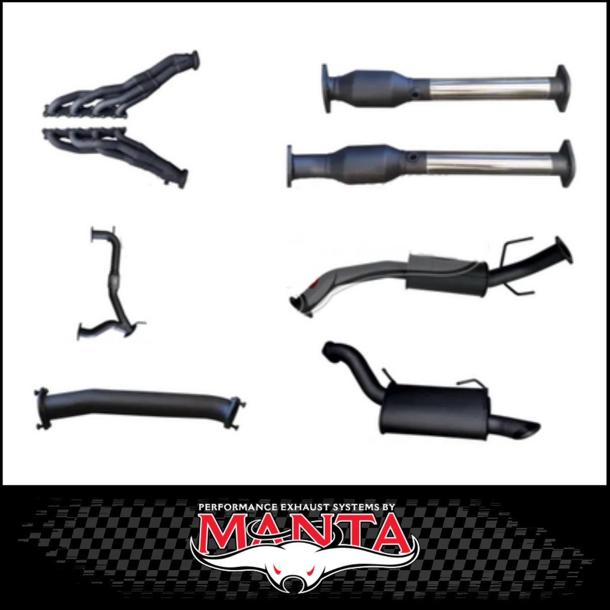 MANTA 3" STAINLESS STEEL COMPLETE ENGINE BACK EXHAUST SYSTEM FITS NISSAN PATROL Y62 5.6L V8 2012-ON - MEDIUM MUFFLER (SSMKNI0110)