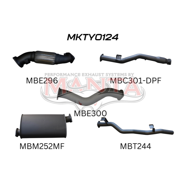 MANTA 3" TURBO BACK EXHAUST SYSTEM (DPF DELETE) FITS TOYOTA LANDCRUISER VDJ79R 4.5L V8 2016-2025