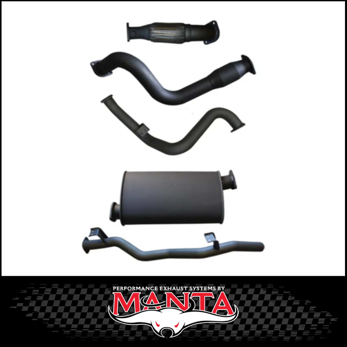 MANTA 3" STAINLESS STEEL TURBO BACK EXHAUST SYSTEM FITS TOYOTA LANDCRUISER VDJ79R 4.5L V8 SINGLE CAB 2007-2016 - CAT/MUFFLER (SSMKTY0004)