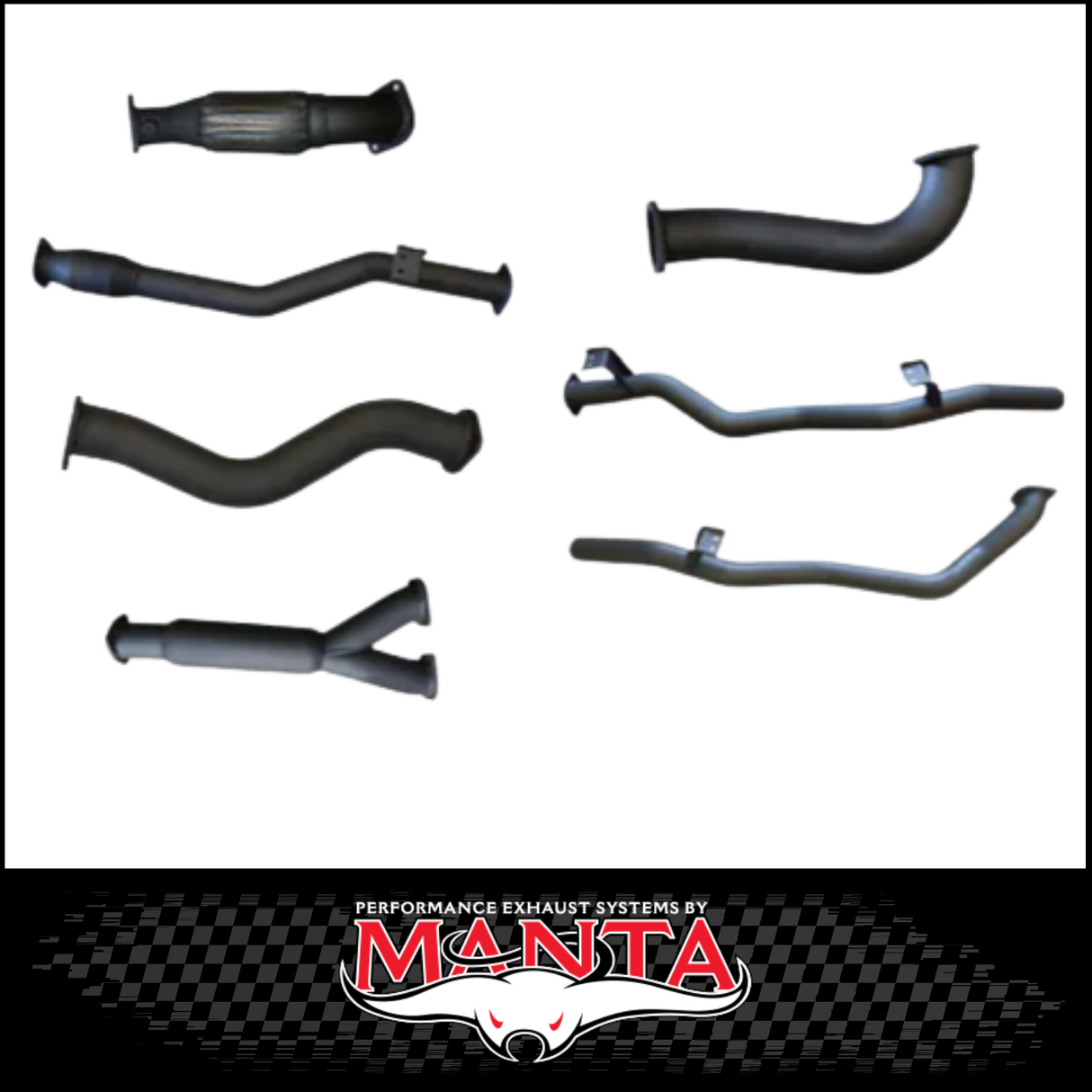 MANTA 3" TWIN TURBO BACK EXHAUST SYSTEM FITS TOYOTA LANDCRUISER VDJ79R 4.5L V8 DUAL CAB 2012-2016 - CAT/NO MUFFLER (SSMKTY0120)