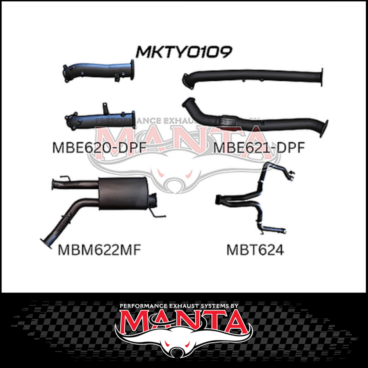 MANTA 3" TWIN TURBO BACK EXHAUST SYSTEM (L & R EXIT) FITS TOYOTA LANDCRUISER VDJ200R 4.5L V8 2015-2021