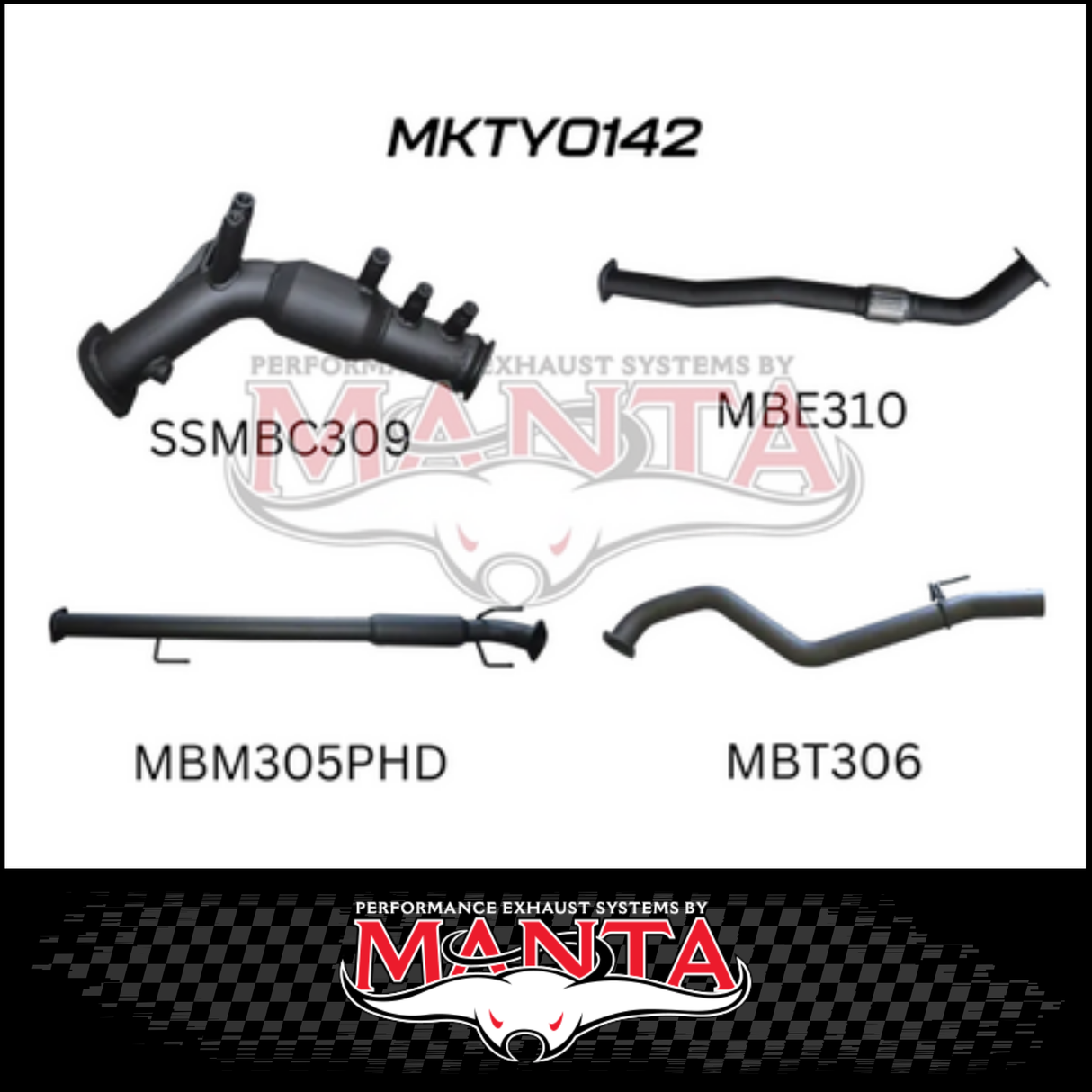 MANTA 3" TURBO BACK EXHAUST SYSTEM FITS TOYOTA HILUX GUN126R 2.8L N80 2015-ON