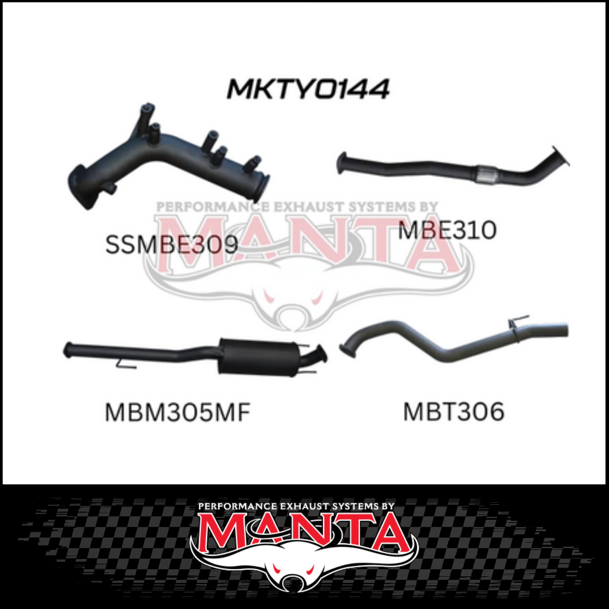 MANTA 3" TURBO BACK EXHAUST SYSTEM FITS TOYOTA HILUX GUN126R 2.8L N80 2015-ON
