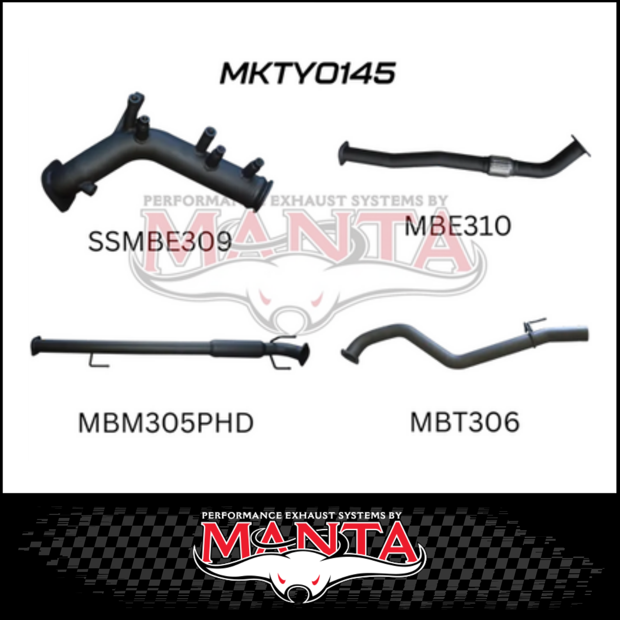 MANTA 3" TURBO BACK EXHAUST SYSTEM FITS TOYOTA HILUX GUN126R 2.8L N80 2015-ON