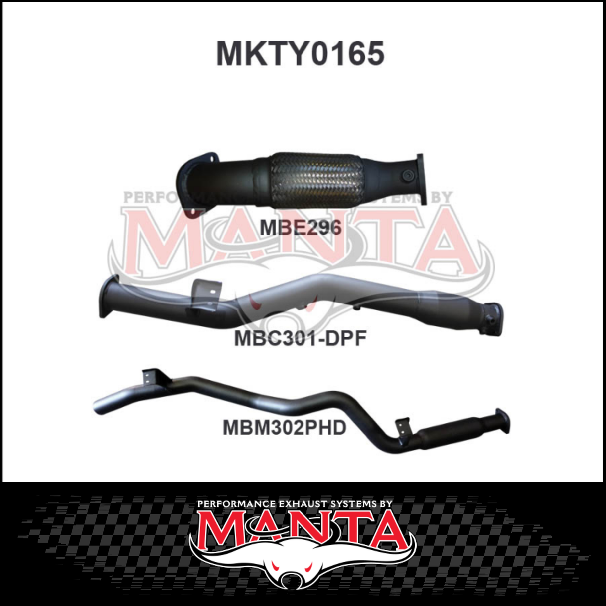 MANTA 3" STAINLESS STEEL TURBO BACK EXHAUST SYSTEM FITS TOYOTA LANDCRUISER VDJ76R 4.5L V8 WAGON 2016-2025 - CAT/PIPE ONLY (SSMKTY0166)