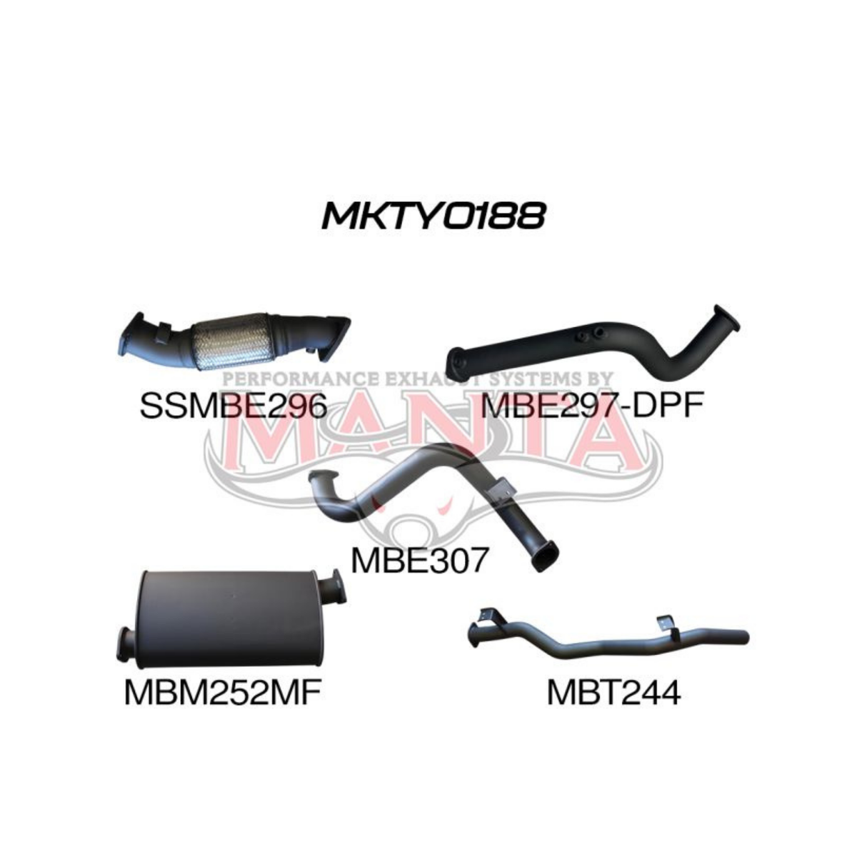 MANTA 3" TURBO BACK EXHAUST SYSTEM (DPF DELETE) FITS TOYOTA LANDCRUISER VDJ78R 4.5L V8 TROOP CARRIER 2016-2025