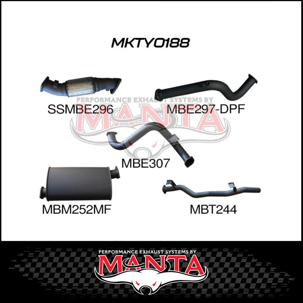 MANTA 3" TURBO BACK EXHAUST SYSTEM (DPF DELETE) FITS TOYOTA LANDCRUISER VDJ78R 4.5L V8 TROOP CARRIER 2016-2025 - NO CAT/MUFFL