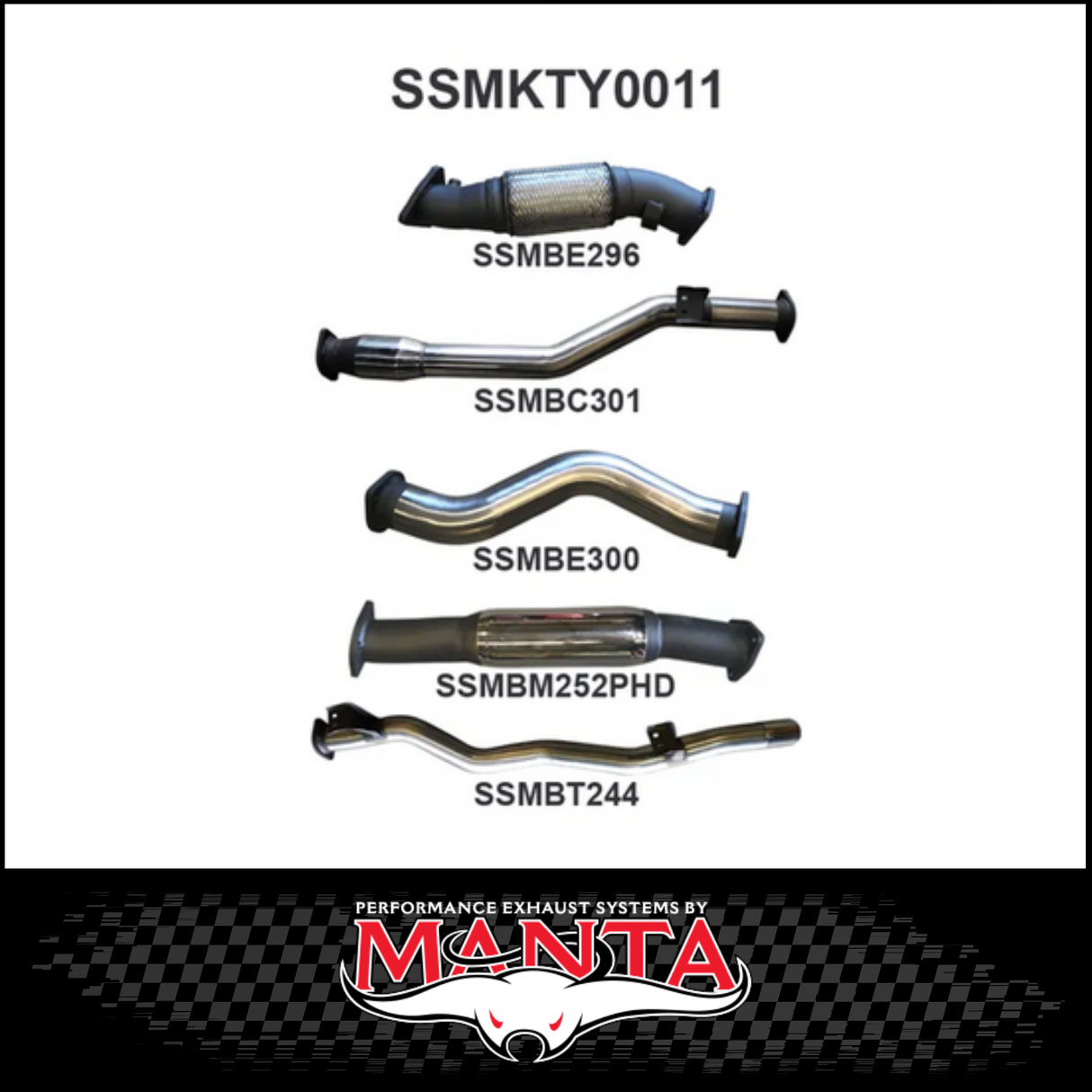 MANTA 3" STAINLESS STEEL TURBO BACK EXHAUST SYSTEM FITS TOYOTA LANDCRUISER VDJ79R 4.5L V8 DUAL CAB 2012-2016 - CAT/HOTDOG (SSMKTY0011)