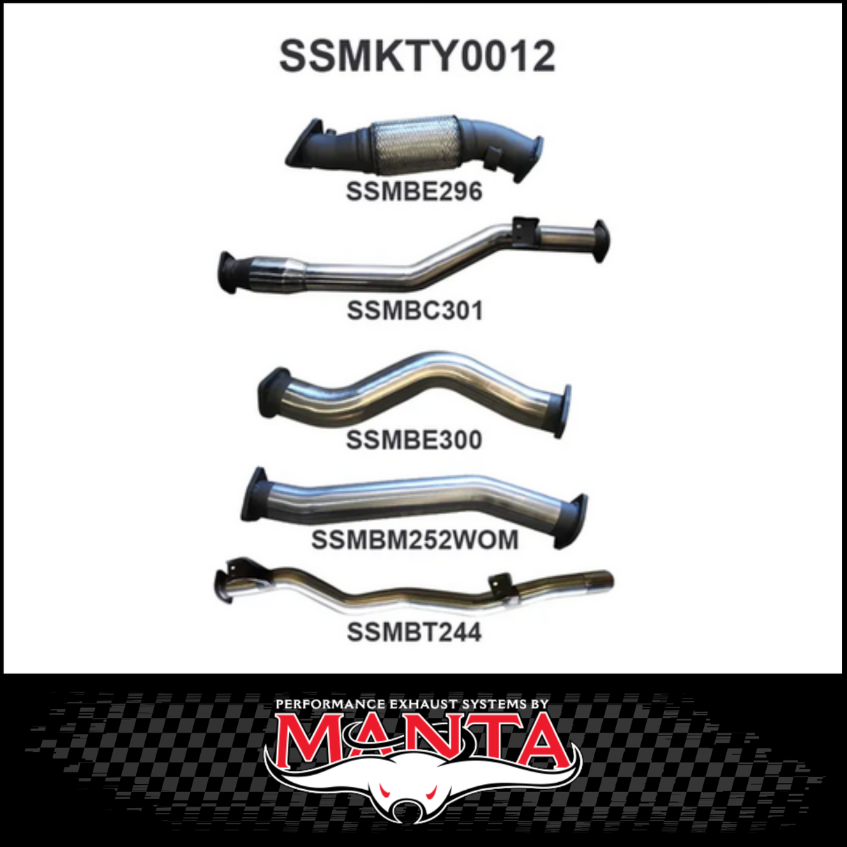 MANTA 3" STAINLESS STEEL TURBO BACK EXHAUST SYSTEM FITS TOYOTA LANDCRUISER VDJ79R 4.5L V8 DUAL CAB 2012-2016 - CAT/HOTDOG (SSMKTY0011)