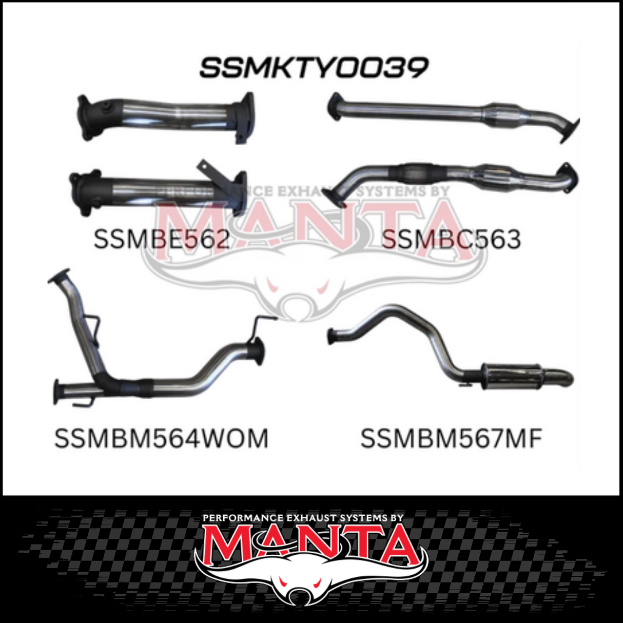 MANTA 2.5" TWIN INTO 3" TURBO BACK EXHAUST SYSTEM FITS TOYOTA LANDCRUISER VDJ200R 2007-2015 - CATS/NO MUFFLERS (MKTY0041)