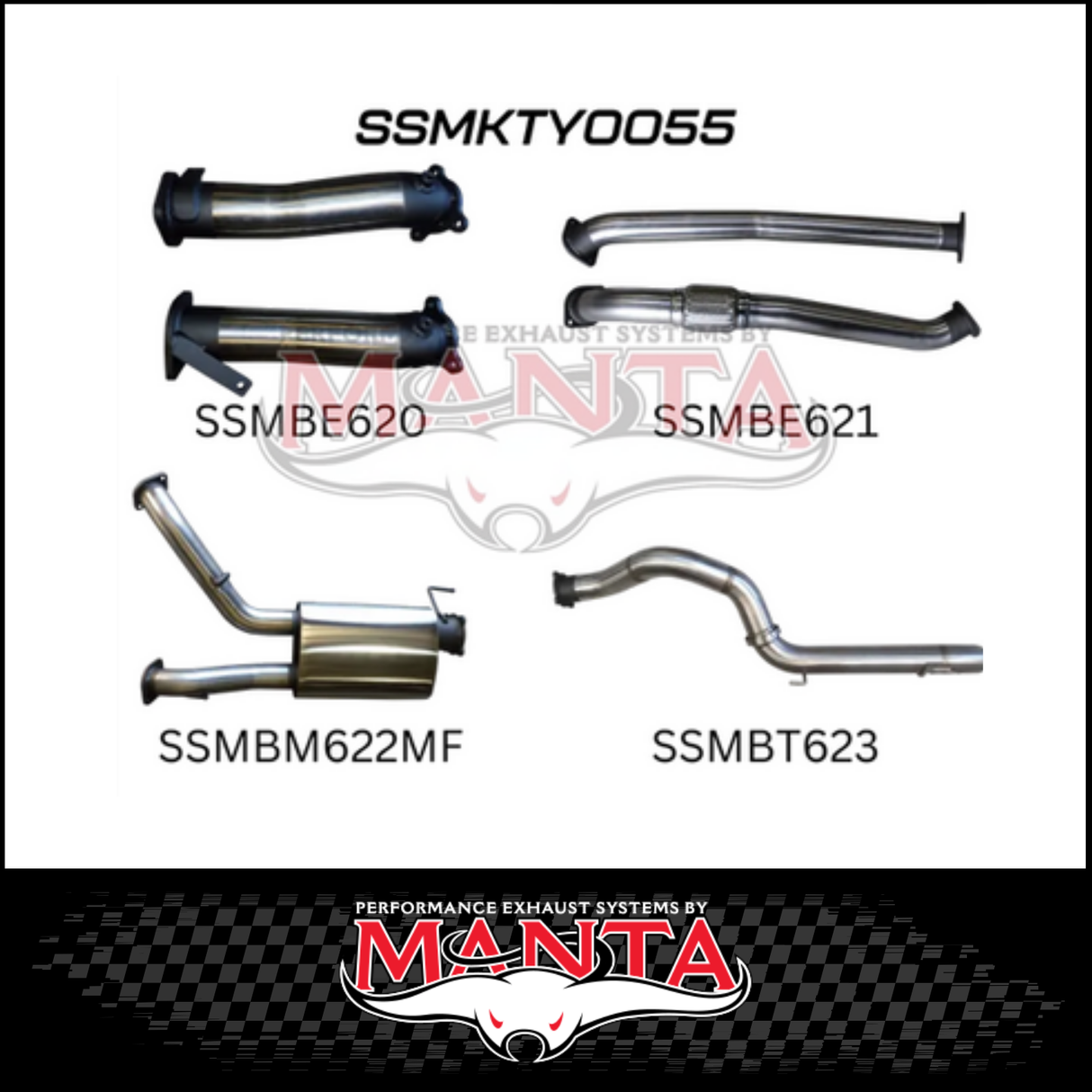 MANTA 3" TWIN INTO SINGLE 4" STAINLESS STEEL TURBO BACK EXHAUST SYSTEM FITS TOYOTA LANDCRUISER VDJ200R 2007-2015 - NO CATS/1 MUFFLER (SSMKTY0055)