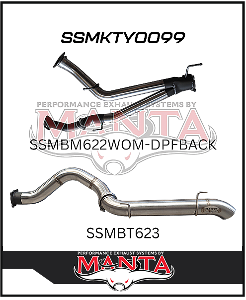 MANTA 3" TWIN INTO 4" DPF BACK EXHAUST FITS TOYOTA LANDCRUISER VDJ200R 2015-2021