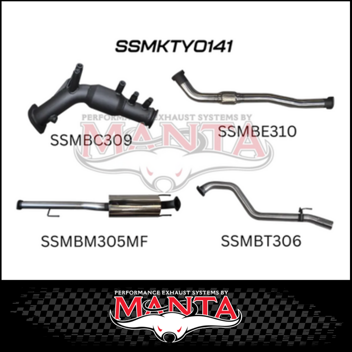 MANTA 3" TURBO BACK EXHAUST SYSTEM FITS TOYOTA HILUX GUN126R 2.8L N80 2015-ON