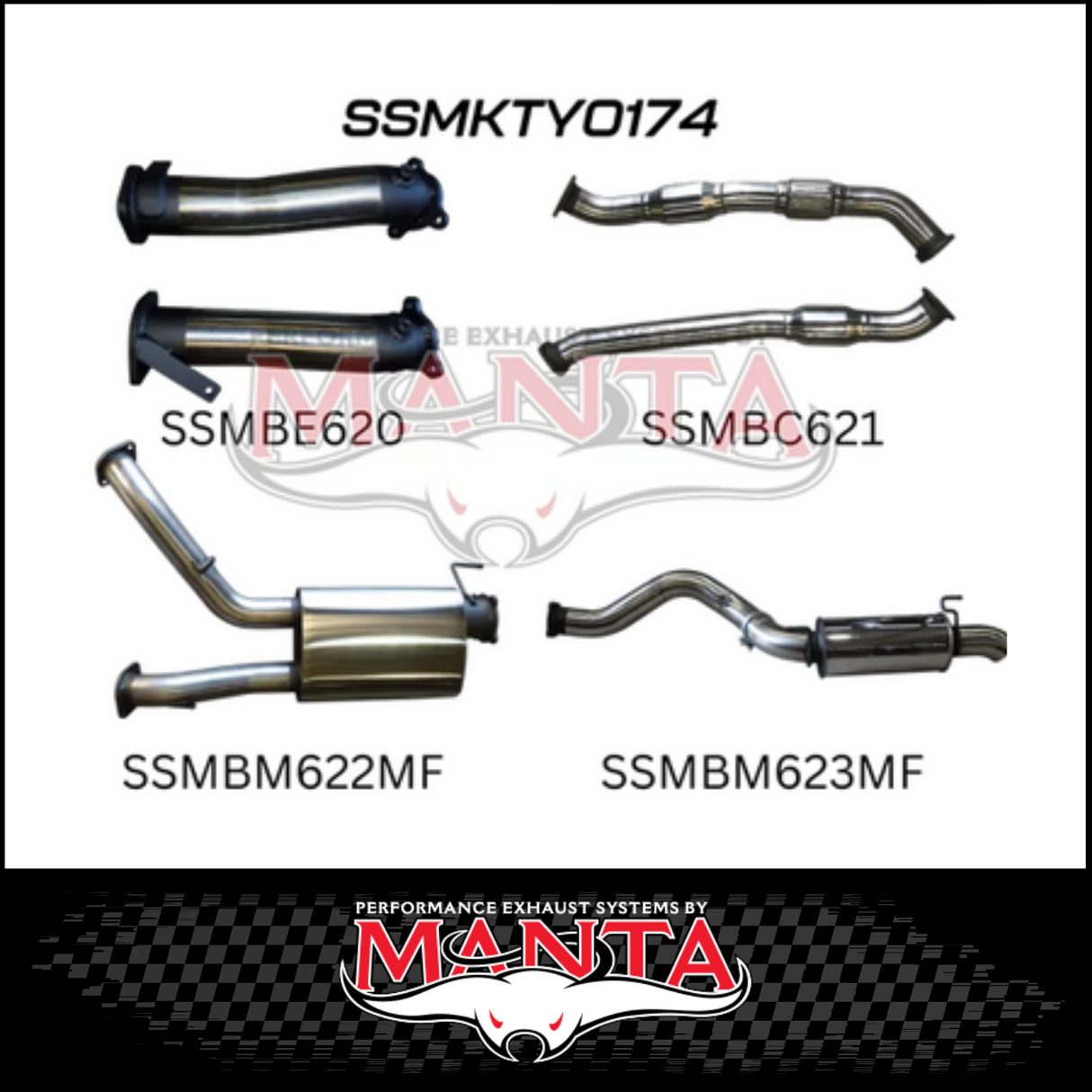 MANTA 3" TWIN INTO SINGLE 4" STAINLESS STEEL TURBO BACK EXHAUST SYSTEM FITS TOYOTA LANDCRUISER VDJ200R 2007-2015 - NO CATS/1 MUFFLER (SSMKTY0055)