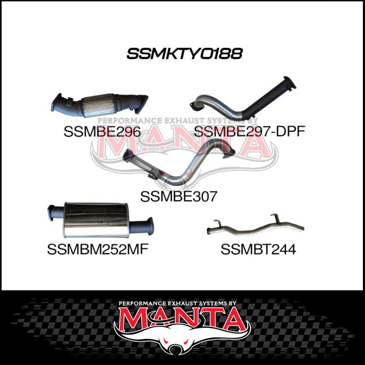 MANTA 3" STAINLESS STEEL TURBO BACK EXHAUST SYSTEM (DPF DELETE) FITS TOYOTA LANDCRUISER VDJ78R TROOP CARRIER 2016-2025 - NO C