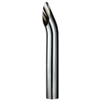 CHROME EXHAUST STACK CURVED 3" OD X 36" (915MM) LONG WITH PLAIN INLET