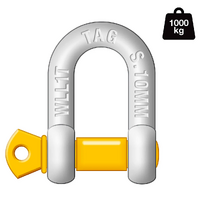 TAG DROP FORGED CARBON STEEL D-SHACKLE - LOAD RATE 1000KG 10MM (DSG010)