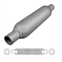 12" LONG X 2" 51MM IN/OUT REDBACK LOUVERED HOTDOG EXHAUST (HD12200)