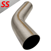 2.25" 57MM X 45° MANDREL BEND 409 STAINLESS STEEL EXHAUST PIPE