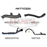 MANTA 3" TURBO BACK EXHAUST SYSTEM FITS TOYOTA LANDCRUISER HZJ105R 4.2L 1HZ WITH 6 BOLT GARRETT TURBO 1998-2007 (MKTY0326)