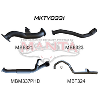 MANTA 3" TURBO BACK EXHAUST SYSTEM FITS TOYOTA LANDCRUISER HZJ105R 4.2L 1HZ WITH CT26 TURBO 1998-2007 (MKTY0331)