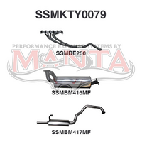 MANTA STAINLESS STEEL EXTRACTORS & 2.5"  EXHAUST SYSTEM FITS TOYOTA LANDCRUISER HZJ105R 4.2L 1HZ 1998-2007 (SSMKTY0079)