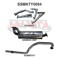 MANTA STAINLESS STEEL EXTRACTORS & 2.5"  EXHAUST SYSTEM FITS TOYOTA LANDCRUISER FZJ105R 4.5L 1FZ 1998-2002 (SSMKTY0084)