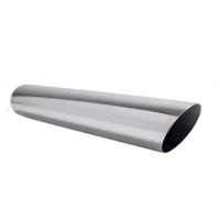 ANGLE CUT STAINLESS STEEL EXHAUST TIP - 2" INLET - 2 1/8" OUTLET (12" LONG)