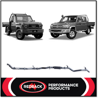 REDBACK 3" 409 STAINLESS STEEL EXHAUST SYSTEM WITH DPF DELETE FITS TOYOTA LANDCRUISER VDJ79R 4.5L 2016-2024