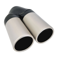 STRAIGHT CUT ROLLED IN STAINLESS STEEL EXHAUST TIP - 2.5" INLET - TWIN 3" OUTLET