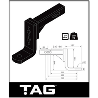 TAG ADJUSTABLE 3500KG TOW BALL MOUNT (L4435)