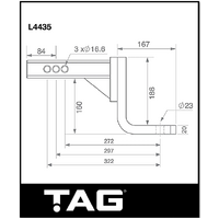 TAG ADJUSTABLE 3500KG TOW BALL MOUNT (L4435)