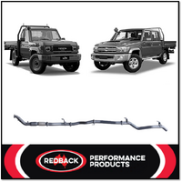 REDBACK 3" 409 STAINLESS STEEL EXHAUST SYSTEM WITH DPF DELETE FITS TOYOTA LANDCRUISER VDJ79R 4.5L 2016-2024