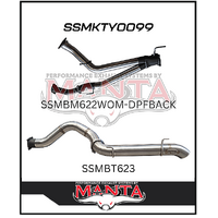 Manta Stainless Steel 3" Twin into 4" DPF Back Exhaust fits Toyota Landcruiser VDJ200R 4.5L V8 2015-2021 (SSMKTY0099)