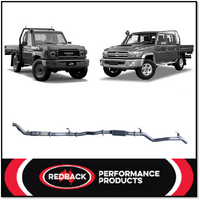 REDBACK 3" 409 STAINLESS STEEL EXHAUST SYSTEM WITH DPF DELETE FITS TOYOTA LANDCRUISER VDJ79R 4.5L 2016-2024