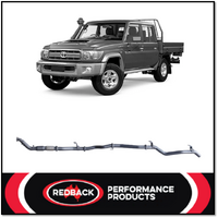 REDBACK 3" 409 STAINLESS STEEL TURBO BACK EXHAUST SYSTEM FITS TOYOTA LANDCRUISER VDJ79R 2007-2016 DUAL CAB