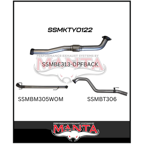 A DPF-back exhaust for the Toyota Hilux GUN126R.