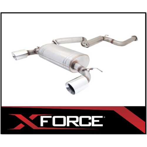 An XForce exhaust system with Varex mufflers for a Ford Focus.