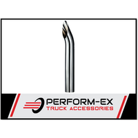 CHROME EXHAUST STACK CURVED 3" OD X 24" (610MM) LONG WITH PLAIN INLET