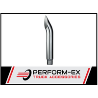CHROME EXHAUST STACK CURVED REDUCING 6" OD > 5" OD X 24" (610MM) LONG WITH PLAIN INLET