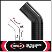 1" (25MM) BLACK 45° SILICONE BEND (4 PLY REINFORCED 4MM THICK)