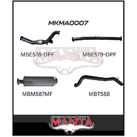 MANTA 3" TURBO BACK EXHAUST NO CAT/MUFFLER FITS MAZDA BT-50 UR 3.2L TD 5CYL 2016-2020 (MKMA0007)