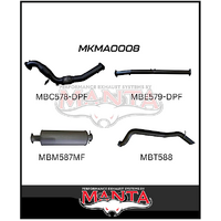 MANTA 3" TURBO BACK EXHAUST CAT/MUFFLER FITS MAZDA BT-50 UR 3.2L TD 5CYL 2016-2020 (MKMA0008)