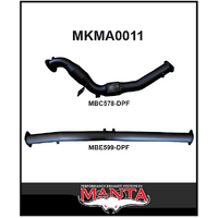 MANTA 3" DPF DELETE WITH CAT FITS MAZDA BT-50 UR 3.2L TD 5CYL 2016-2020 (MKMA0011)