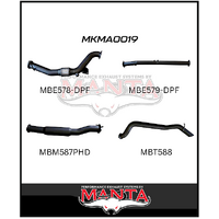 MANTA 3" TURBO BACK EXHAUST NO CAT/HOTDOG FITS MAZDA BT-50 UR 3.2L TD 5CYL 2016-2020 (MKMA0019)