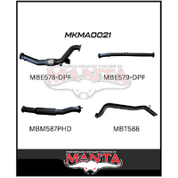 MANTA 3" TURBO BACK EXHAUST WITH CAT/HOTDOG FITS MAZDA BT-50 UR 3.2L TD 5CYL 2016-2020 (MKMA0021)