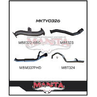 MANTA 3" TURBO BACK EXHAUST SYSTEM FITS TOYOTA LANDCRUISER HZJ105R 4.2L 1HZ WITH 6 BOLT GARRETT TURBO 1998-2007 (MKTY0326)