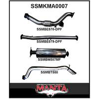 MANTA 3" STAINLESS STEEL TURBO BACK EXHAUST NO CAT/MUFFLER FITS MAZDA BT-50 UR 3.2L TD 5CYL 2016-2020 (SSMKMA0007)